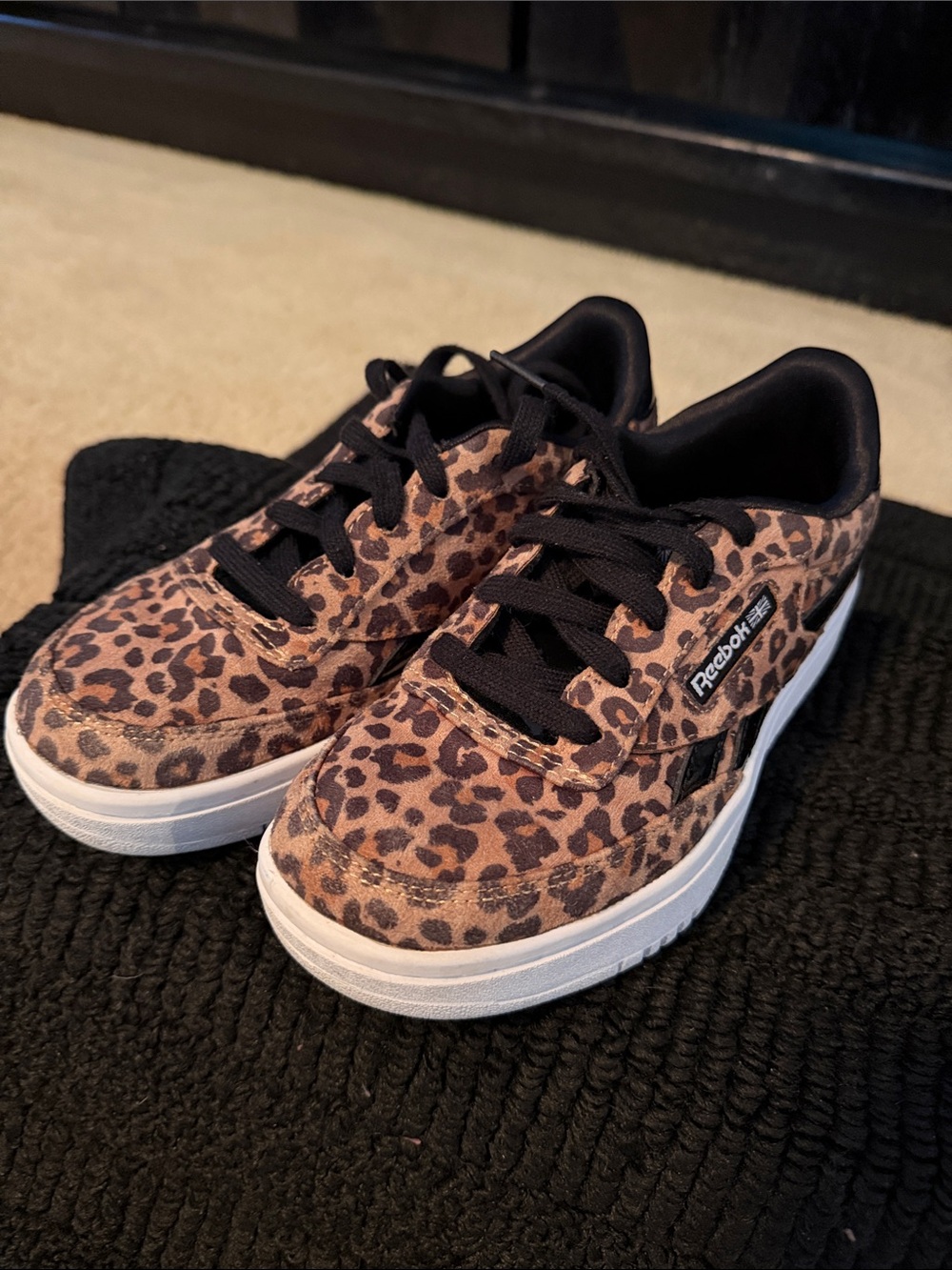 Reebok Kids Leopard Print Sneakers - Brown/Black